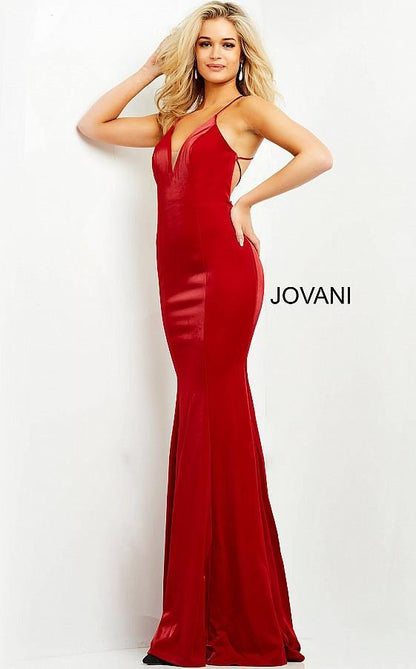 Jovani Prom Long Spaghetti Strap Fitted Gown B68463 - The Dress Outlet
