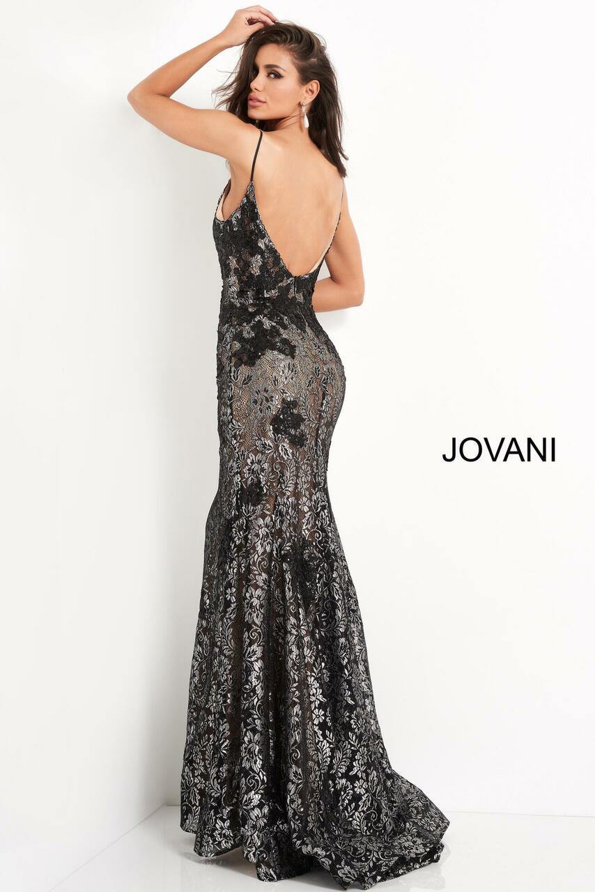 Jovani Prom Long Spaghetti Strap Lace Dress 06438 - The Dress Outlet