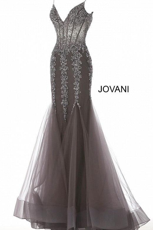 Jovani Prom Long Spaghetti Strap Mermaid Gown 56032 - The Dress Outlet