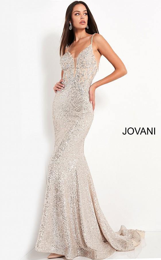 Jovani Prom Long Spaghetti Strap Sexy Dress 05805 - The Dress Outlet