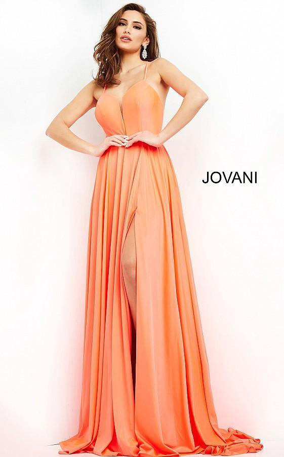 Jovani Prom Long Spaghetti Strap Sexy Dress B68640 - The Dress Outlet
