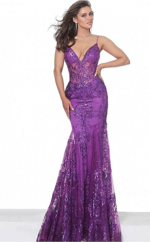 Jovani Prom Long Spaghetti Straps Mermaid Gown 3675 - The Dress Outlet