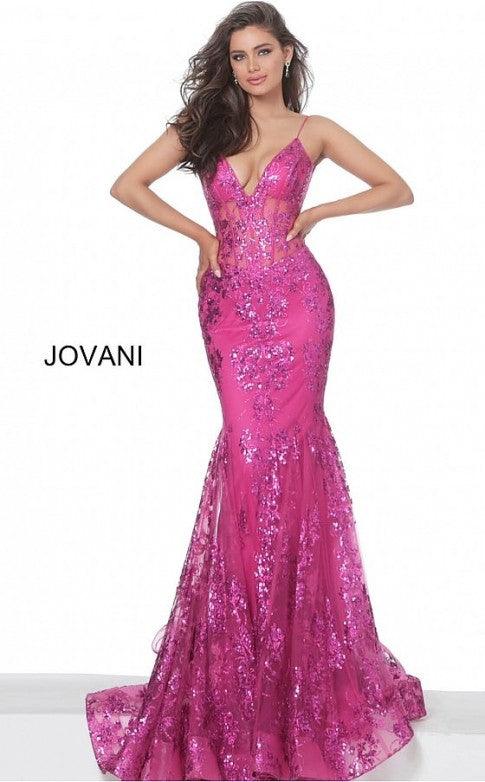 Jovani Prom Long Spaghetti Straps Mermaid Gown 3675 - The Dress Outlet