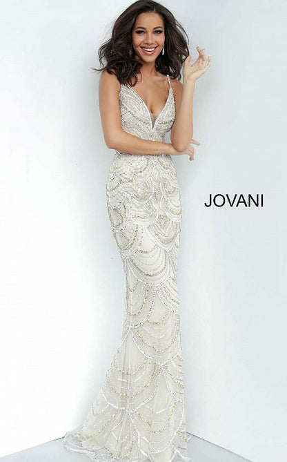 Jovani Prom Long Spaghetti Straps Sexy Dress 00861 - The Dress Outlet