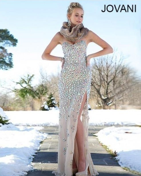 Jovani Prom Long Strapless Evening Gown 77596 - The Dress Outlet