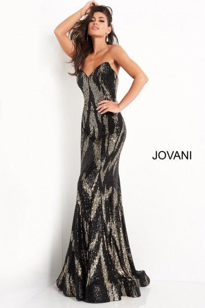 Jovani Prom Long Strapless Formal Dress 04155 - The Dress Outlet