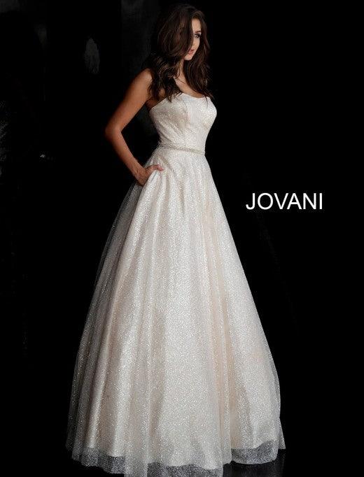 Jovani Prom Long Strapless Glitter Ball Gown 66955 - The Dress Outlet