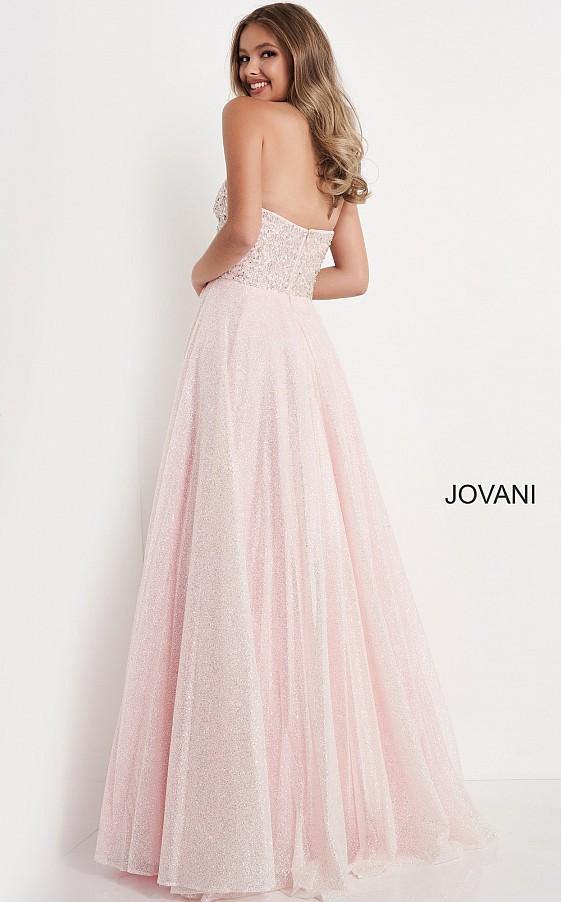 Jovani Prom Long Strapless Glitter Ball Gown K04443 - The Dress Outlet