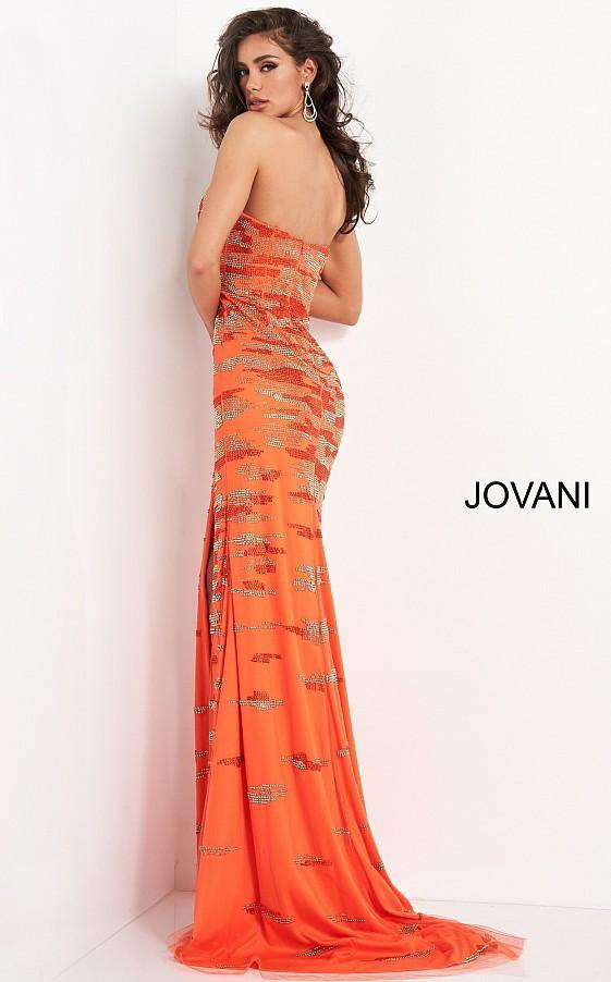 Jovani Prom Long Strapless High Slit Dress 00683 - The Dress Outlet