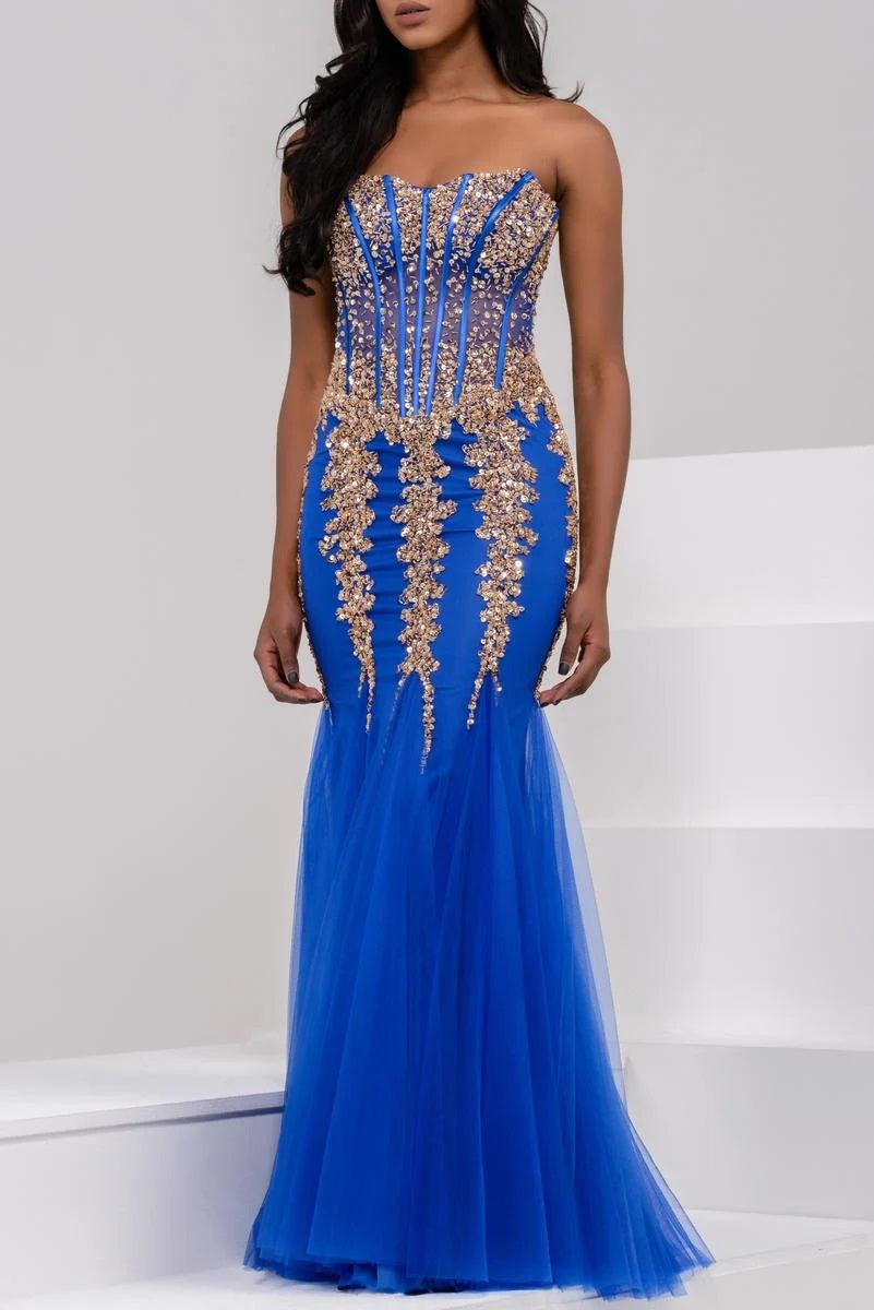 Jovani 5908 Prom Long Strapless Mermaid Dress