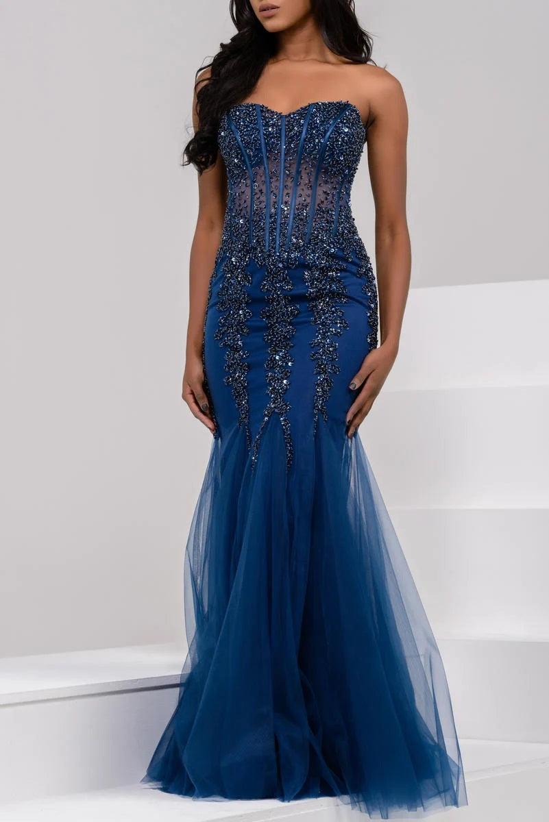 burgundy strapless embellished jovani prom dress 5908 Robyn Burgundy Sweetheart-Neck Maxi Dress – Club L London main image 0