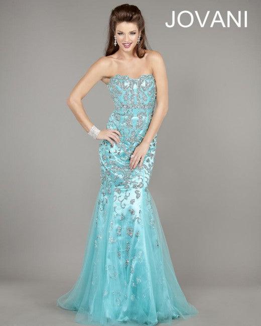 Jovani Prom Long Strapless Mermaid Formal Gown 3008 - The Dress Outlet