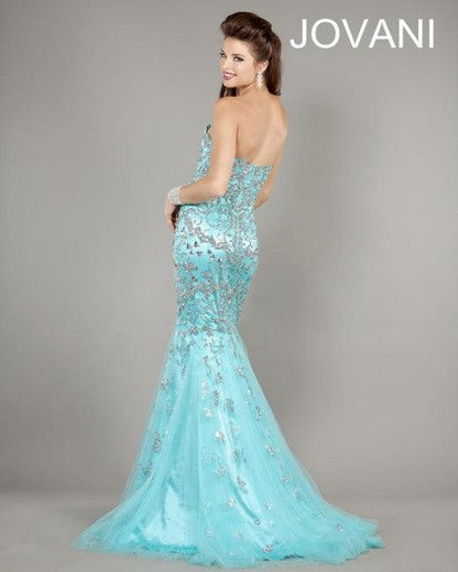 Jovani Prom Long Strapless Mermaid Formal Gown 3008 - The Dress Outlet