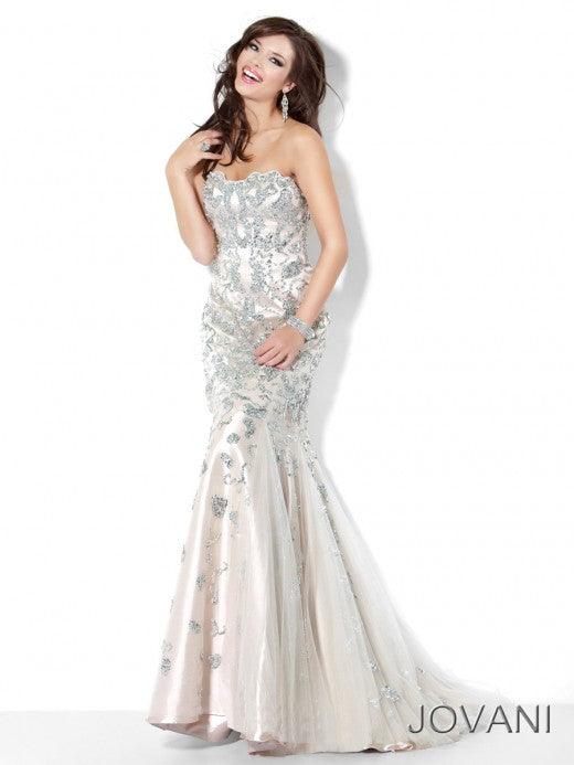Jovani Prom Long Strapless Mermaid Formal Gown 3008 - The Dress Outlet