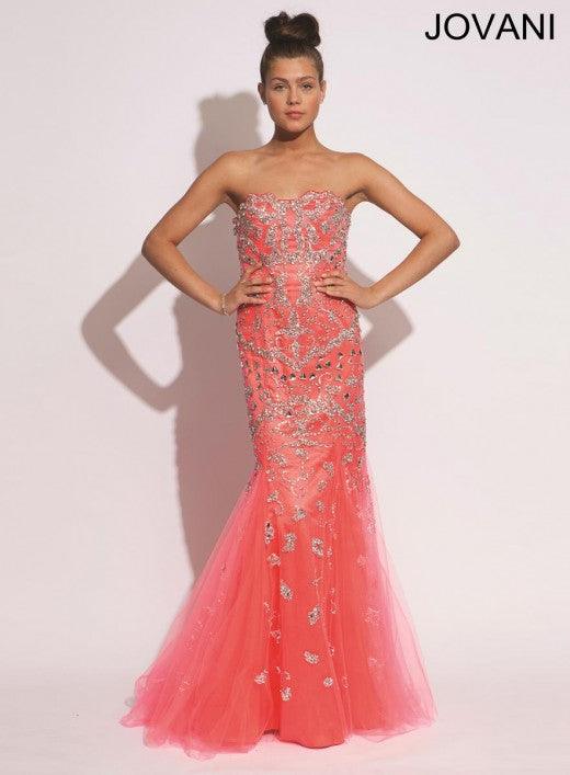 Jovani Prom Long Strapless Mermaid Formal Gown 3008 - The Dress Outlet