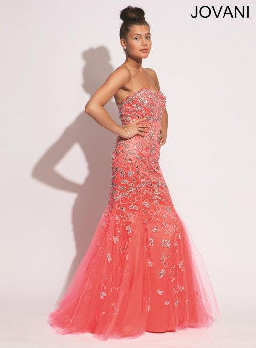 Jovani Prom Long Strapless Mermaid Formal Gown 3008 - The Dress Outlet