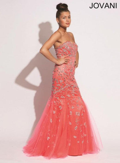Jovani Prom Long Strapless Mermaid Formal Gown 3008 - The Dress Outlet
