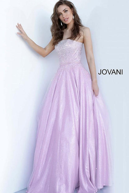 Jovani Prom Long Strapless Pleated Ball Gown 00462 - The Dress Outlet