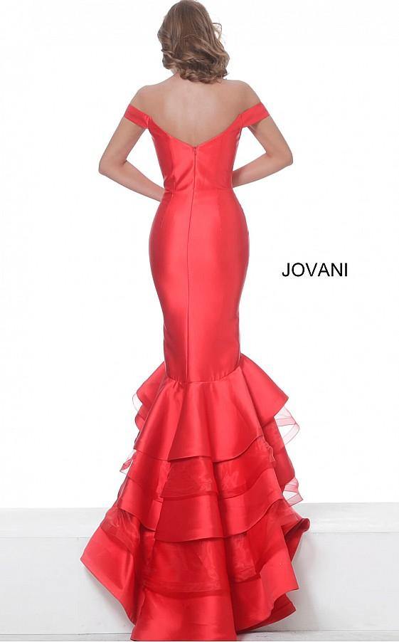 Jovani Prom Off Shoulder High Low Mermaid Gown 3823 - The Dress Outlet