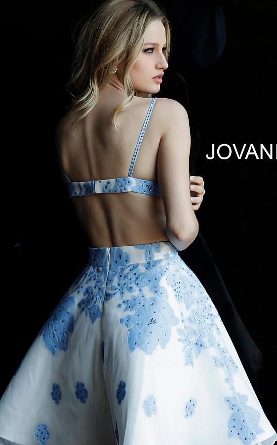 Jovani Prom Short Spaghetti Strap Floral Dress 53204 - The Dress Outlet