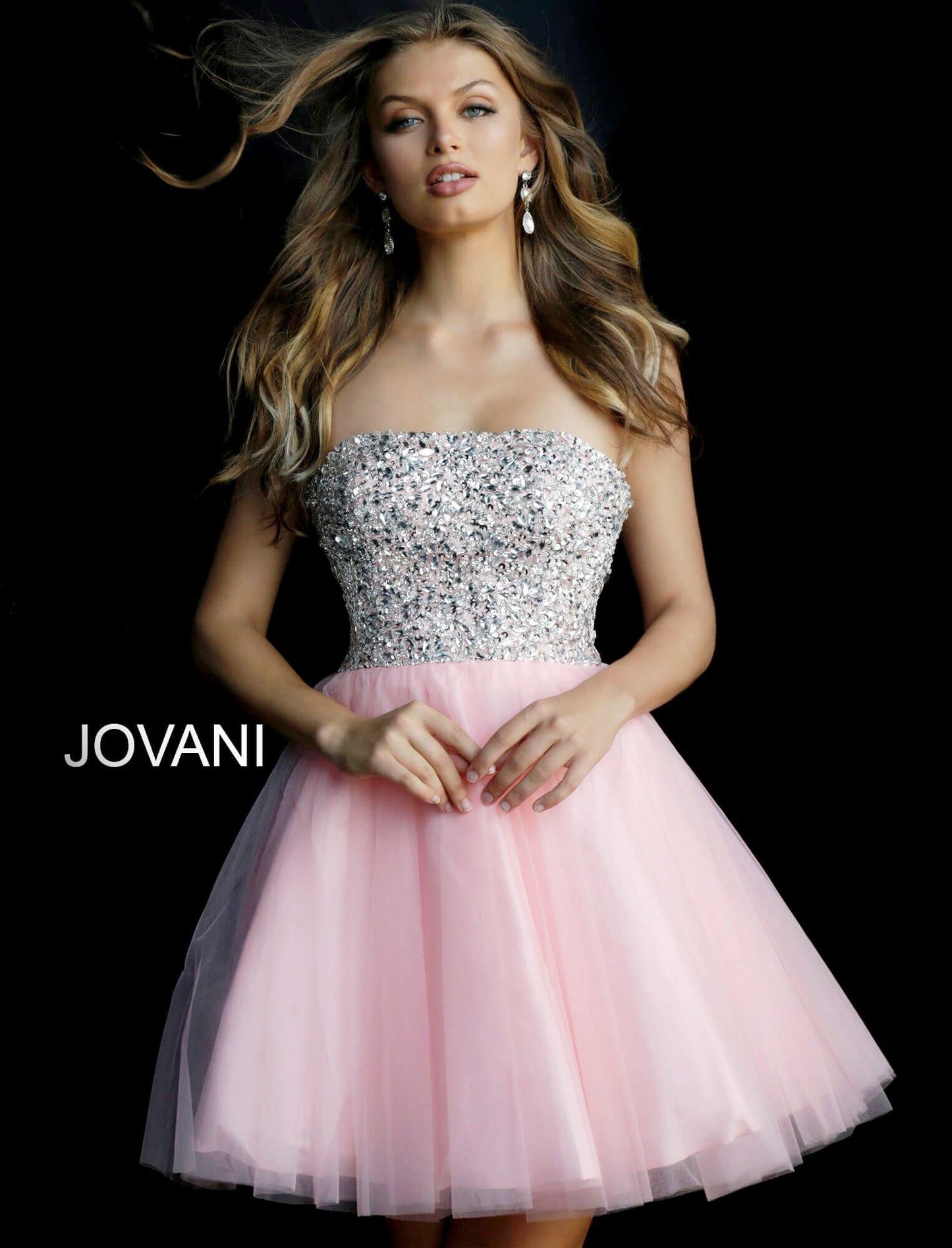 Jovani Prom Short Strapless Cocktail Dress 58470 - The Dress Outlet
