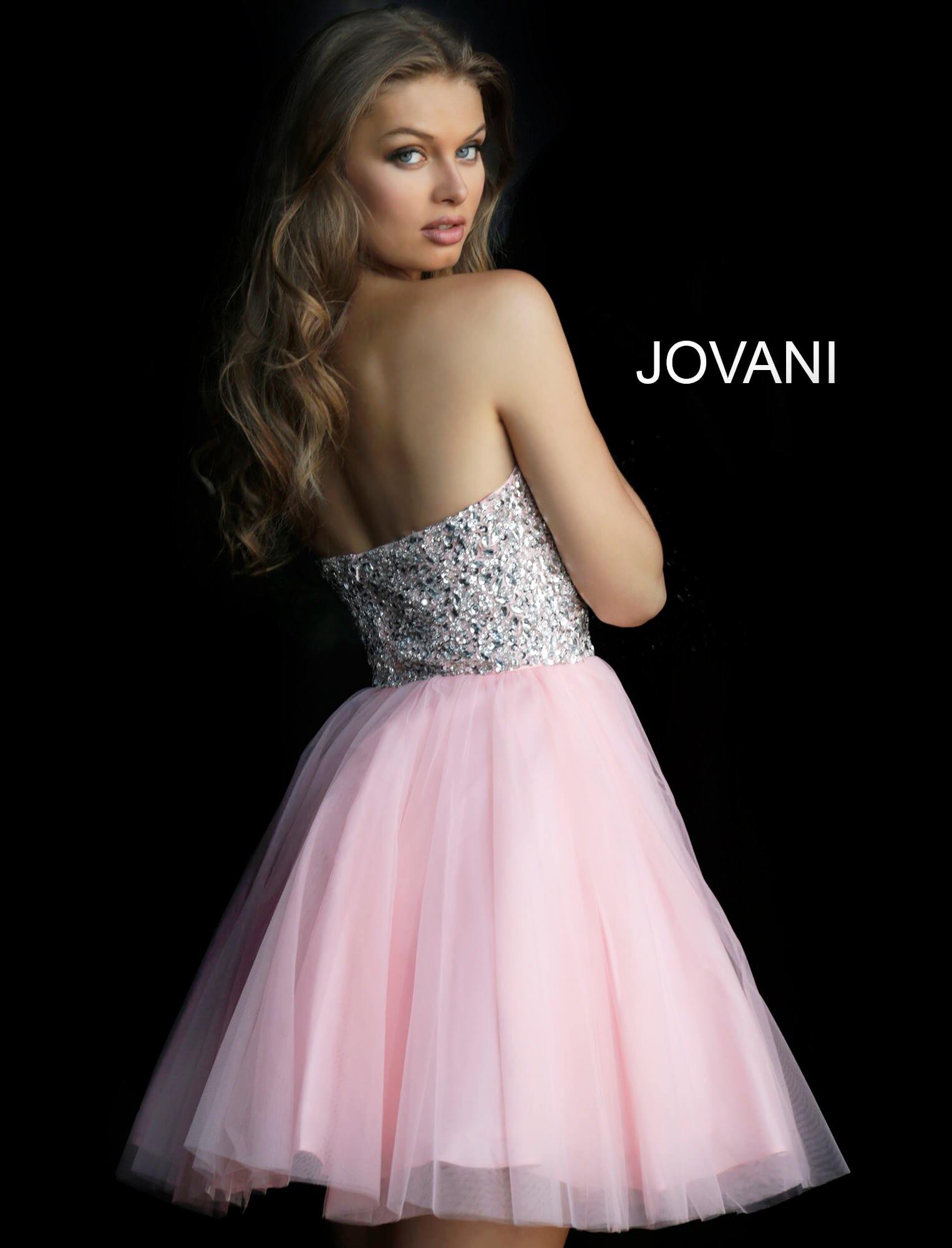 Jovani Prom Short Strapless Cocktail Dress 58470 - The Dress Outlet