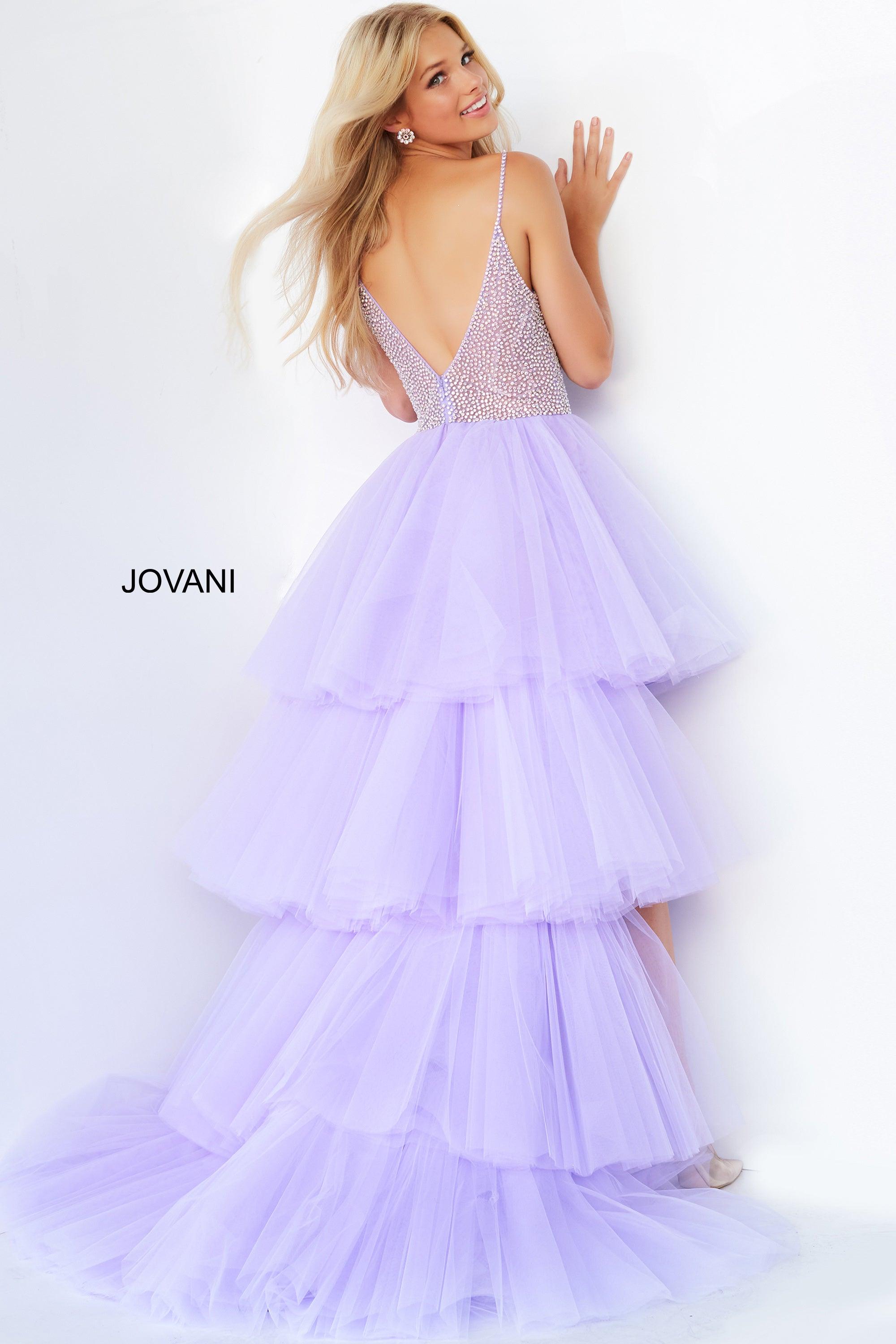 Jovani Prom Spaghetti Strap High Low Gown 07231 - The Dress Outlet
