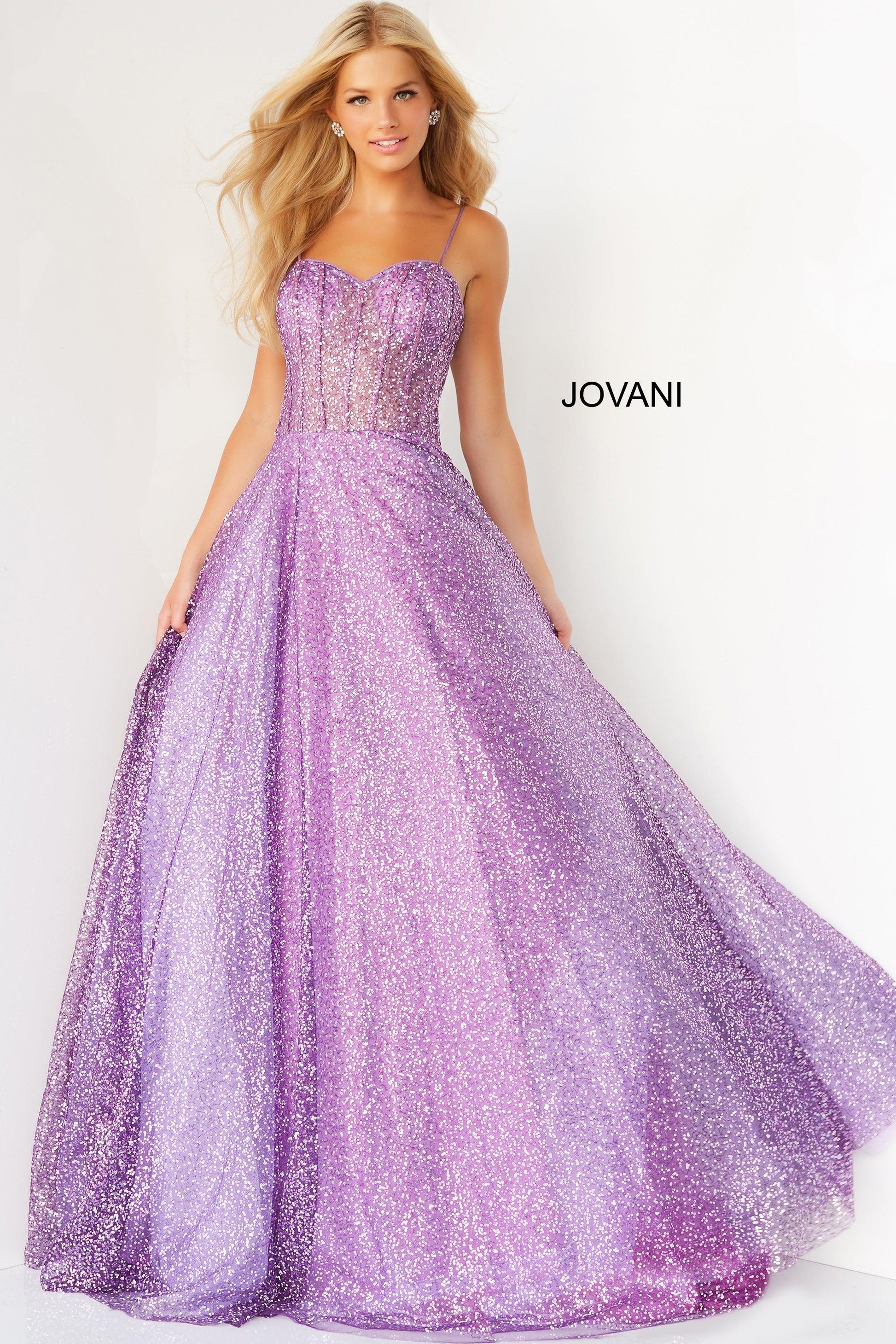 Jovani 07423 Prom Spaghetti Strap Long Formal Gown