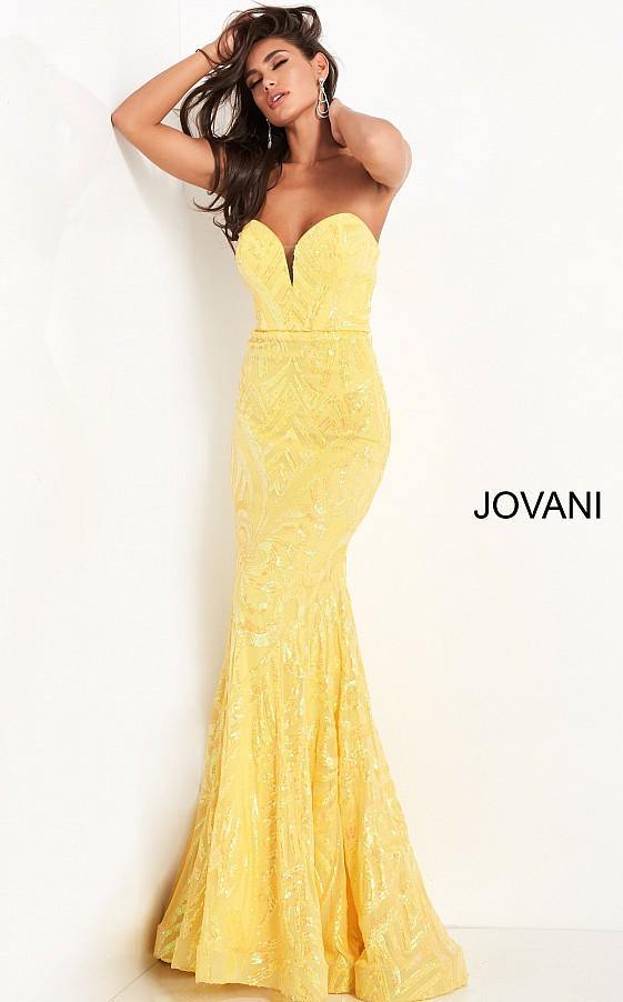 Jovani Prom Strapless Long Fitted Dress 03445 - The Dress Outlet