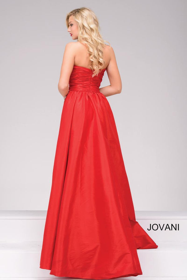 Jovani Ruched Bodice Fitted Long Prom Dress 45079 - The Dress Outlet
