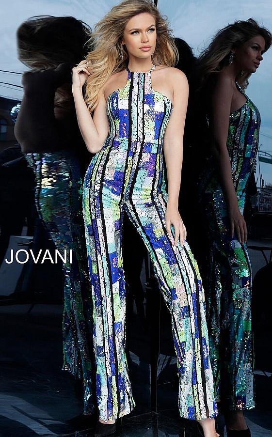 Jovani Sequins Sleeveless Evening Jumpsuit 1194 - The Dress Outlet