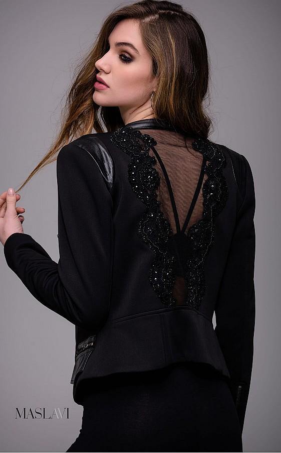 Jovani Sheer Back Contemporary Jacket M116 - The Dress Outlet