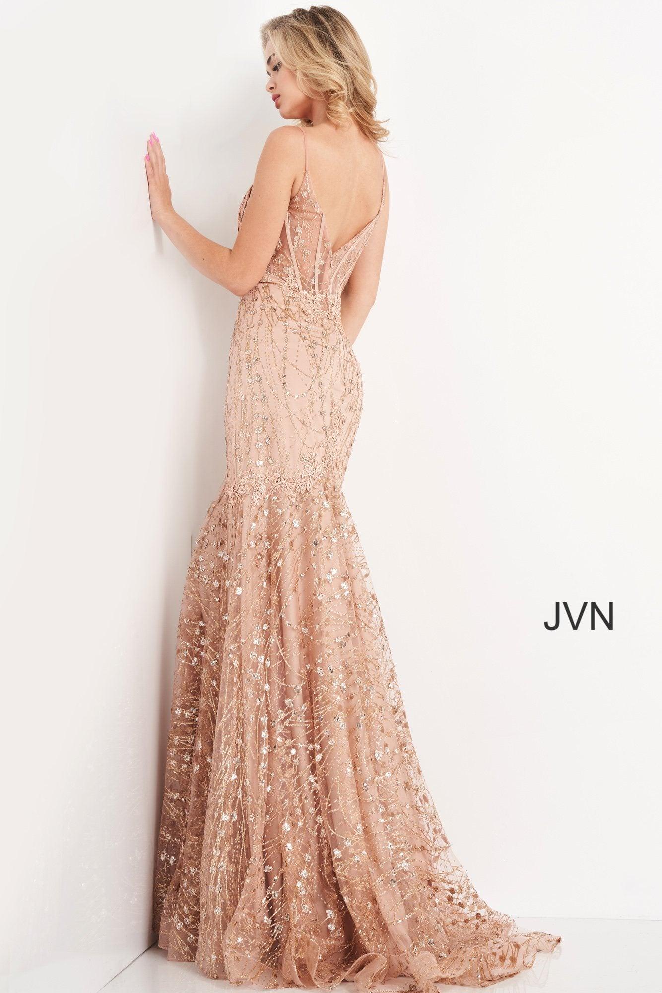Jovani Sheer Corset Bodice Long Prom Dress 05788 - The Dress Outlet