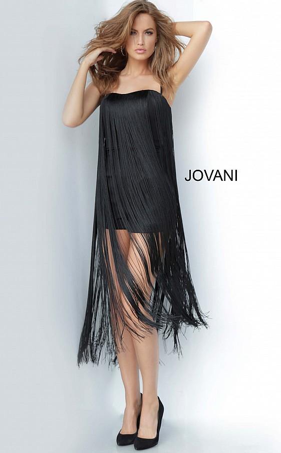 Jovani Short Fringe Overlay Romper Dress 3342 - The Dress Outlet