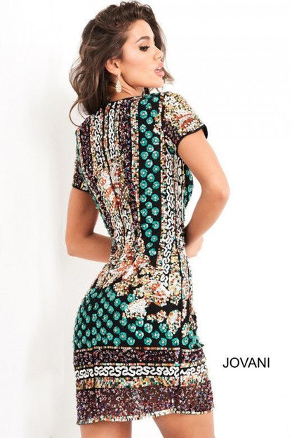 Jovani Short Homecoming Multi Cocktail Dress 2663 - The Dress Outlet