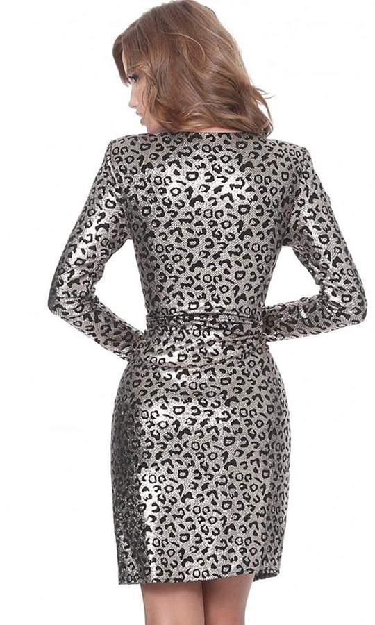 Jovani Short Metallic Animal Print Dress 03919 - The Dress Outlet