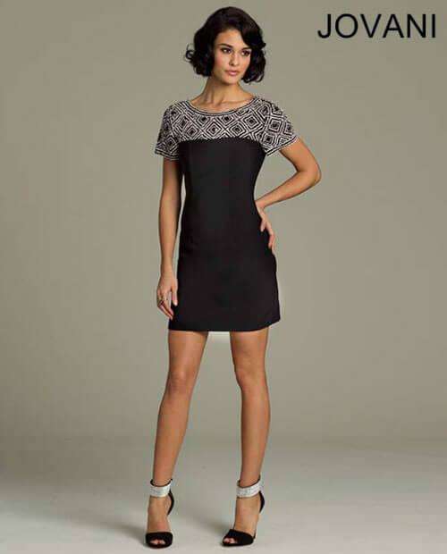 Jovani Short Sleeve Cocktail Dress 92203 - The Dress Outlet