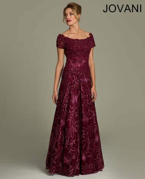 Jovani 79088 Short Sleeve Long Formal Dress