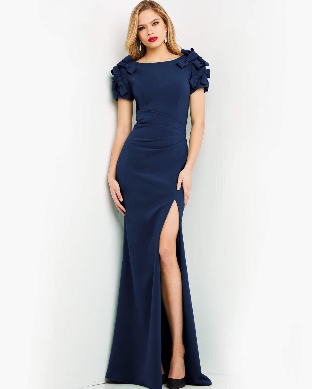 Jovani Short Sleeve Sheath Evening Dress 07011 - The Dress Outlet