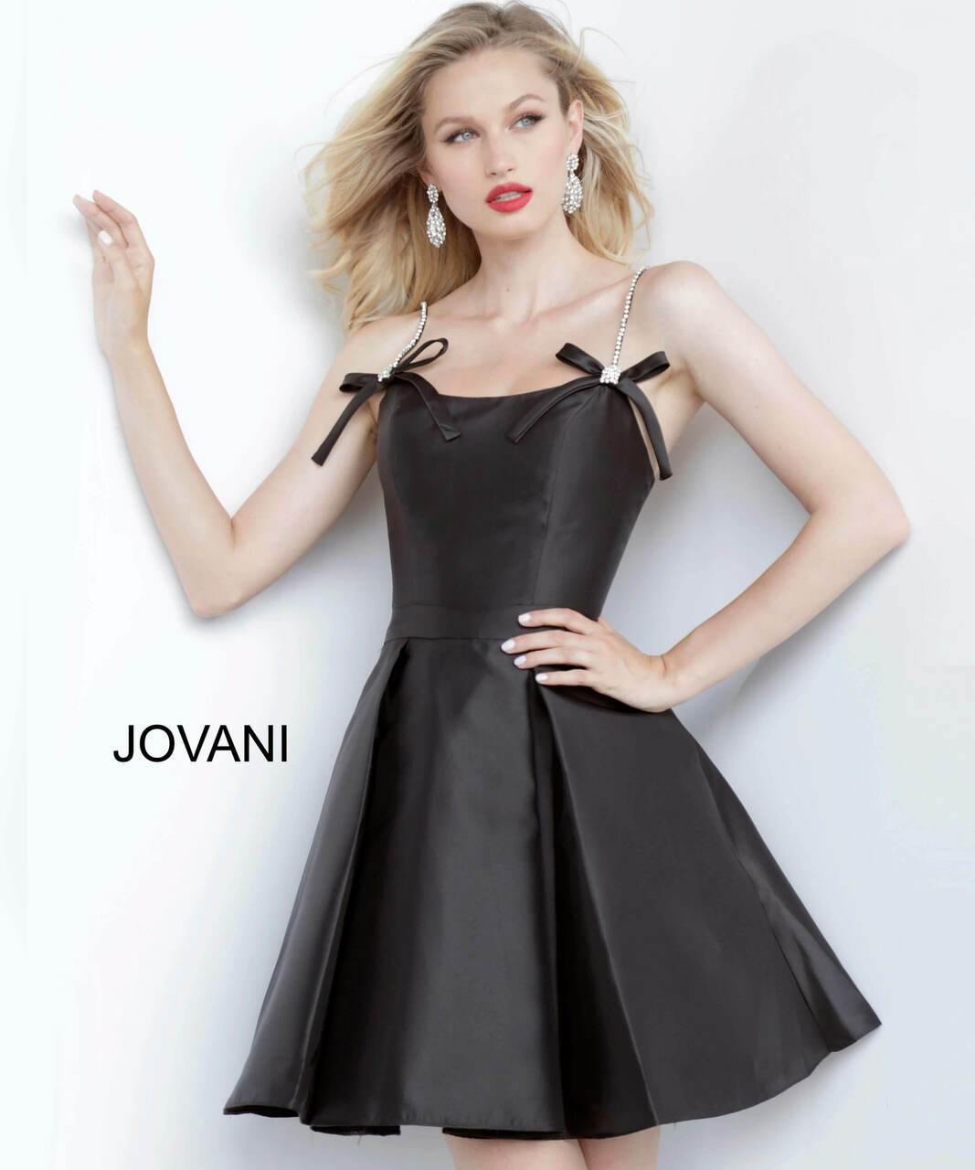 Jovani Short Spaghetti Strap Cocktail Dress 00198 - The Dress Outlet