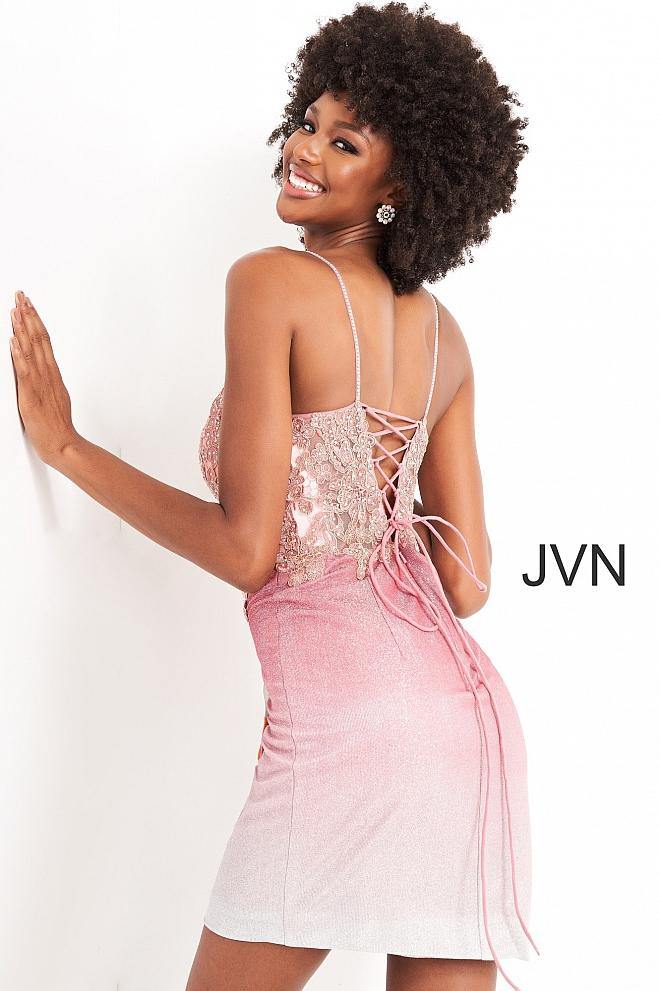 Jovani 04564 Short Spaghetti Strap Cocktail Dress