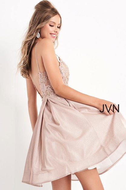 Jovani Short Spaghetti Straps Homecoming Dress 04010 - The Dress Outlet