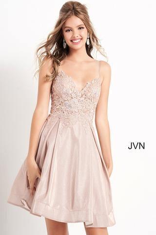Jovani Short Spaghetti Straps Homecoming Dress 04010 - The Dress Outlet