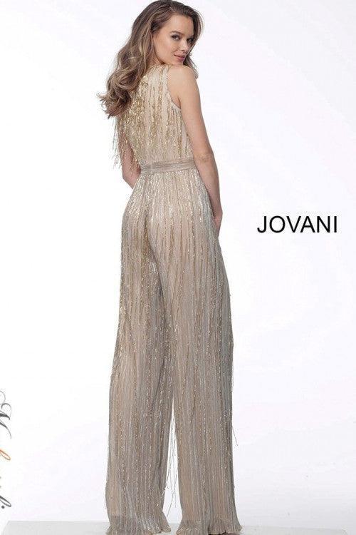 Jovani Sleeveless Beaded Long Jumpsuit 67878 - The Dress Outlet