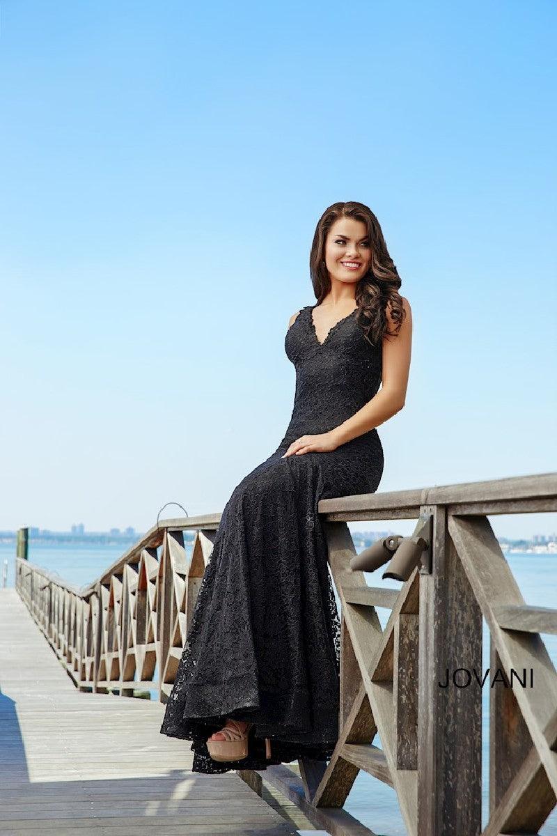 Jovani Sleeveless Lace Long Prom Dress 33050 - The Dress Outlet