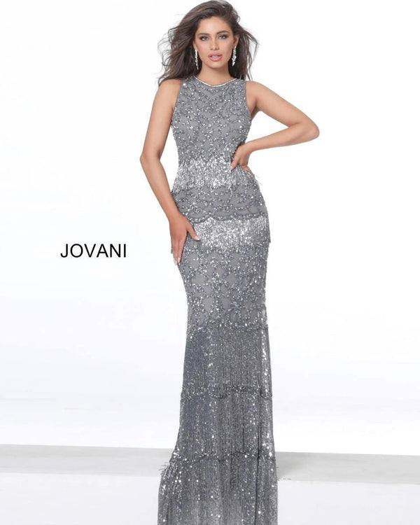Jovani 62896 Sleeveless Long Glitter Prom Dress