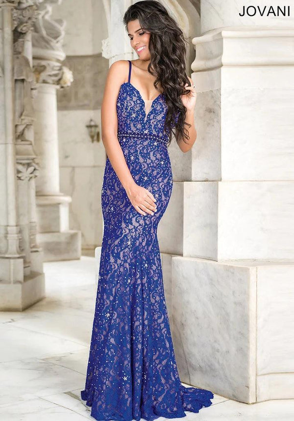 Jovani 27047 Spaghetti Strap Formal Long Dress