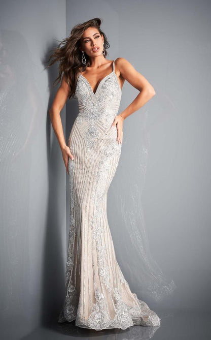 Jovani Spaghetti Strap Long Formal Gown 05752 - The Dress Outlet