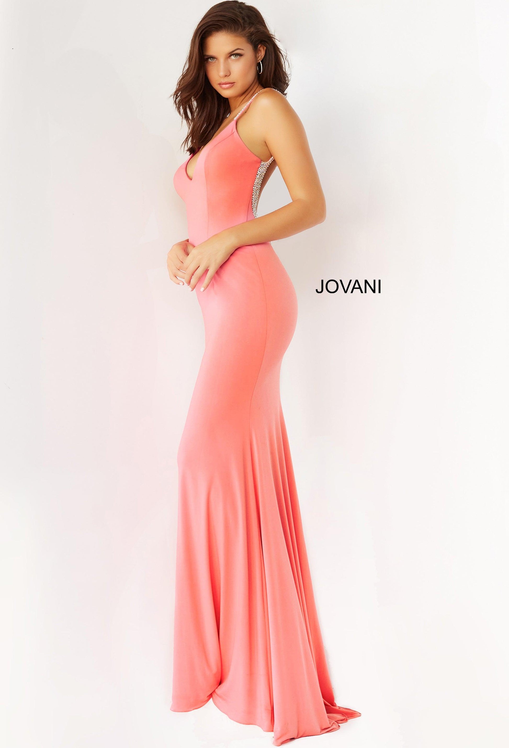 Jovani 07297 Spaghetti Strap Long Formal Gown
