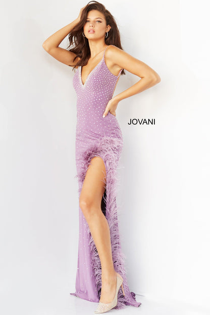Jovani Spaghetti Strap Long Fitted Gown 08283 - The Dress Outlet